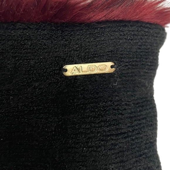 Aldo faux fur infinity black & wine color cozy cold weather head band ear cover - Picture 9 of 13